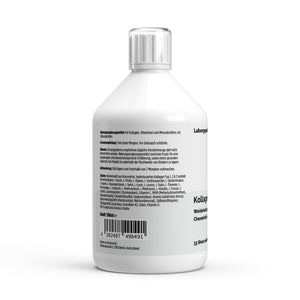 Collagen Support PLUS+ Shots — label with ingredients and directions