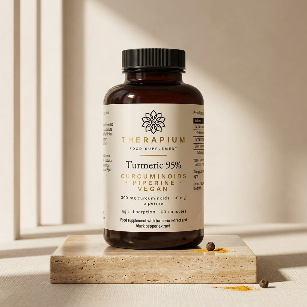 Therapium CURCARIS™ Turmeric 95% Curcuminoids — Hero Travertine Studio 3D