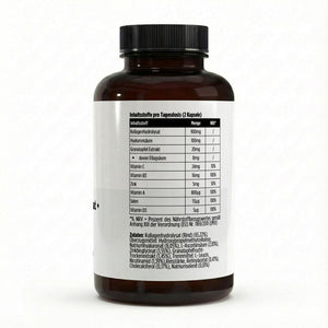 Therapium Collagen Hydrolysate PLUS, a jar of 180 capsules with bovine collagen peptides and hyaluronic acid