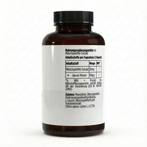 Therapium Chaste Tree, a jar of 240 vegan capsules with Vitex agnus-castus berry extract