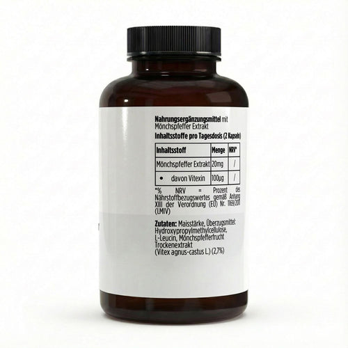 Therapium Chaste Tree, a jar of 240 vegan capsules with Vitex agnus-castus berry extract