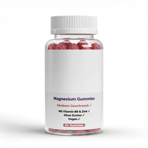 Therapium Magnesium, Zinc and B6 Gummies, a jar of 60 raspberry gummies
