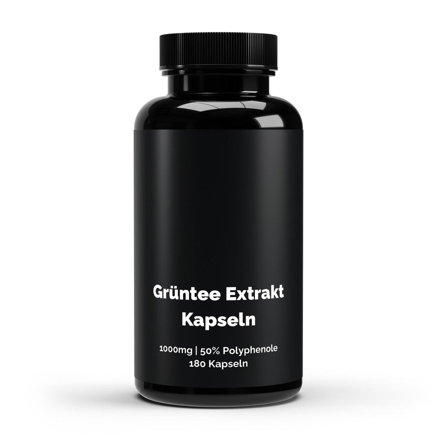 Therapium Green Tea Extract, a jar of 180 vegan capsules with zinc, vitamin C and black pepper
