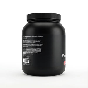 Premium Whey Protein Strawberry — label with ingredients and directions