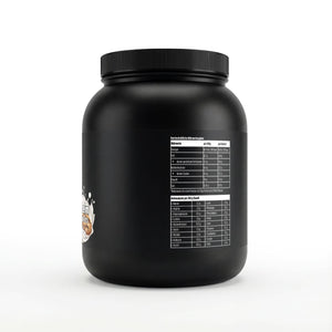 Premium Whey Protein Cookies — label with nutrition and amino acid tables