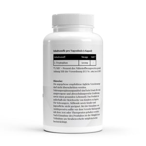 L-Tryptophan — label with nutrition information