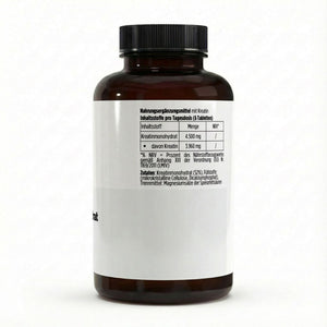 Therapium Creatine Monohydrate, a jar of 180 vegan tablets
