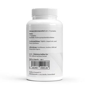 L-Tryptophan — label with ingredients and directions