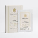 Therapium OCULIS Anti-Age Eye Patches next to its carton, front view on a plain studio background