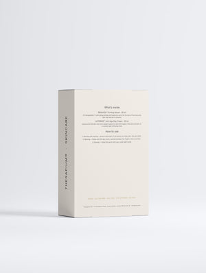 Therapium Performance Duo gift box, back of the sleeve listing what is inside and how to use it