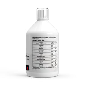 Collagen Night Plus+ Shots — label with nutrition information