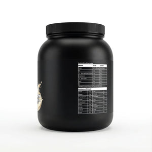 Premium Whey Protein Vanilla — label with nutrition and amino acid tables