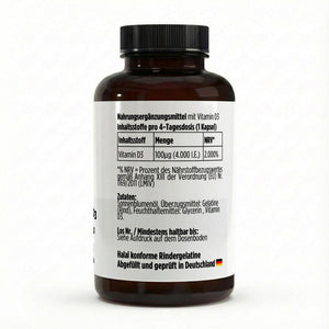 Therapium Vitamin D3 4,000 IU, a jar of 180 softgels in sunflower oil