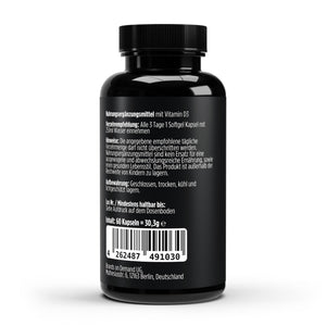 Therapium Vitamin D3 3,000 IU, a jar of 60 vegan softgels in sunflower oil