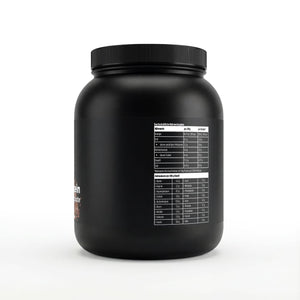 Premium Whey Protein Chocolate — label with nutrition and amino acid tables