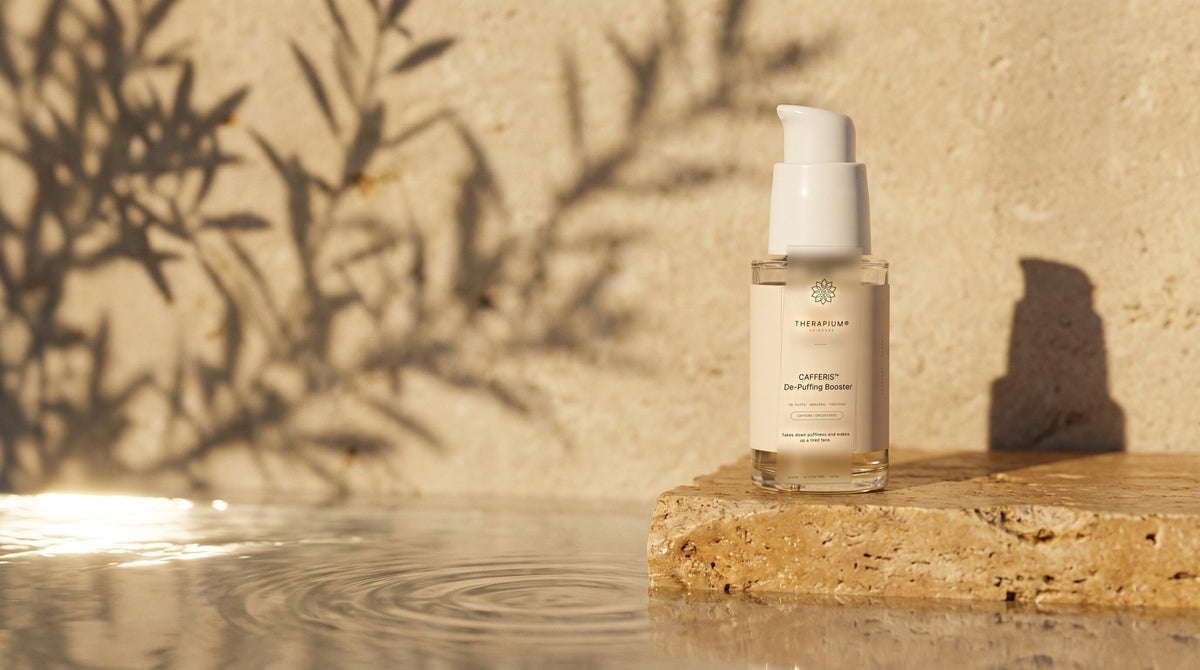 Therapium CAFFERIS™ De-Puffing Booster in a cinematic scene