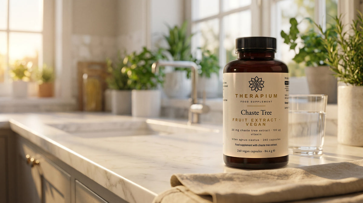 Therapium AGNARIS™ Chaste Tree Extract — 240 capsules in a cinematic scene