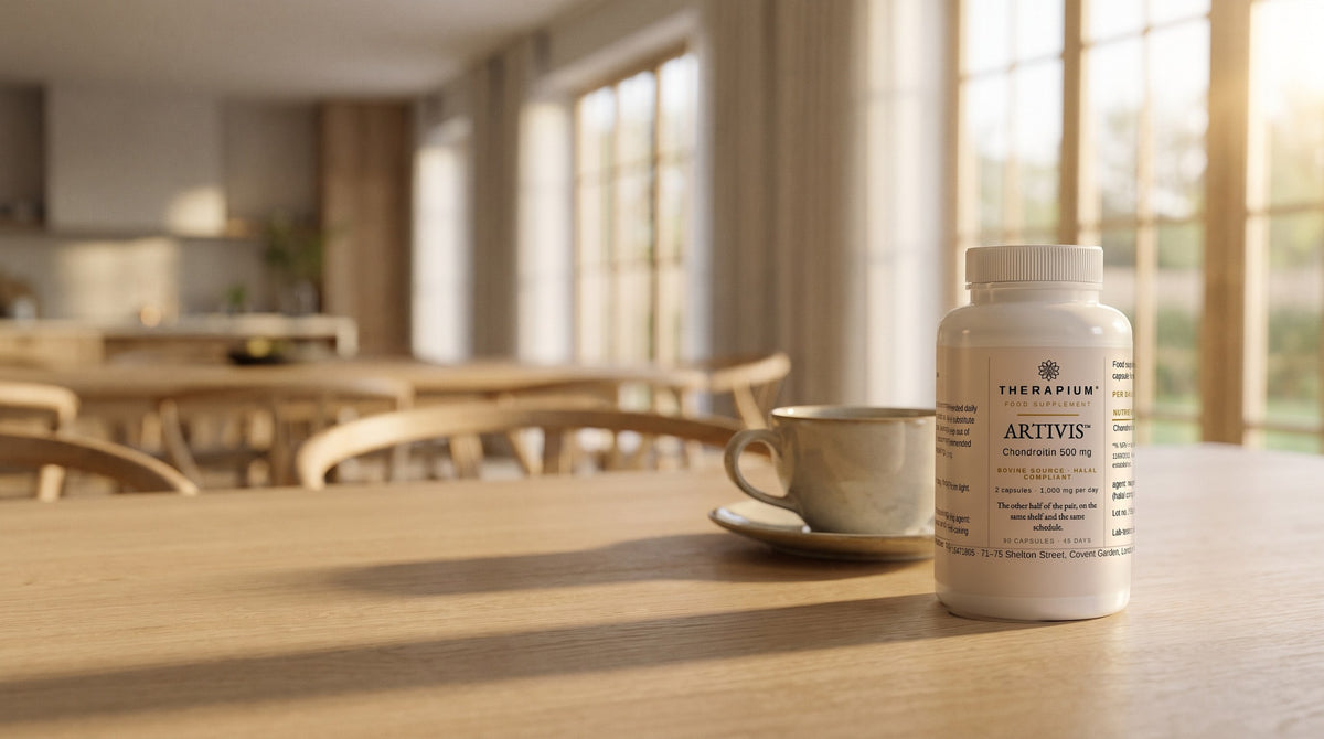 Therapium ARTIVIS™ Chondroitin 500 mg — 90 capsules in a cinematic scene