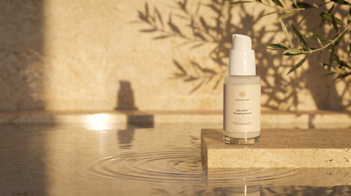 Therapium COLLAVIS™ Plumping Serum in a cinematic scene