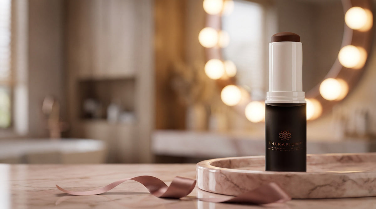 Therapium CHROMARIS™ CC Ceramide Stick SPF 30 — 35 Deep in a cinematic scene