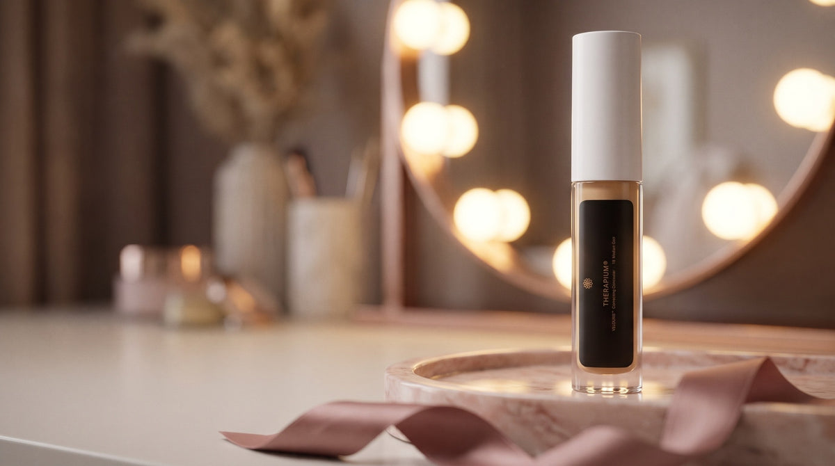 Therapium VELOURIS™ Correcting Concealer — 15 Medium Cool in a cinematic scene