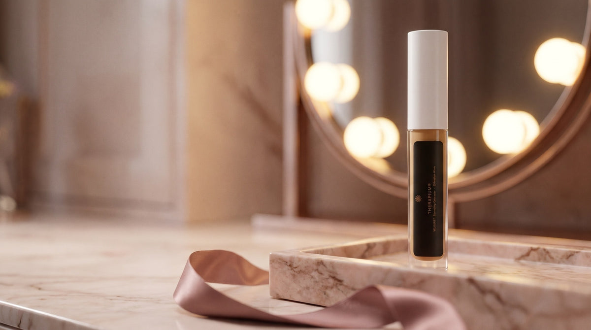 Therapium VELOURIS™ Correcting Concealer — 20 Medium Warm in a cinematic scene