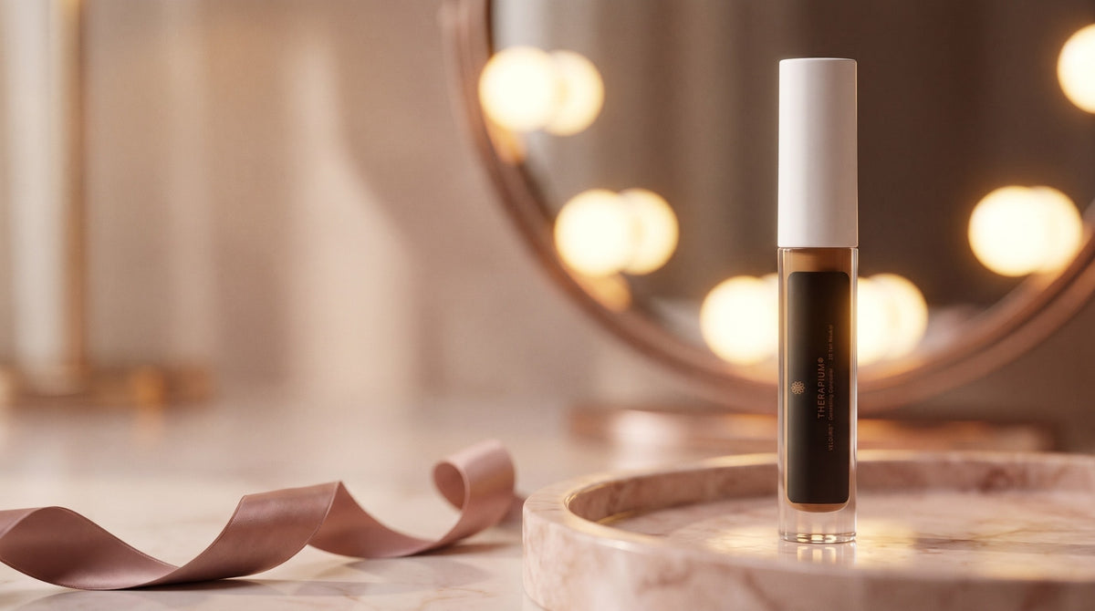 Therapium VELOURIS™ Correcting Concealer — 30 Tan Neutral in a cinematic scene