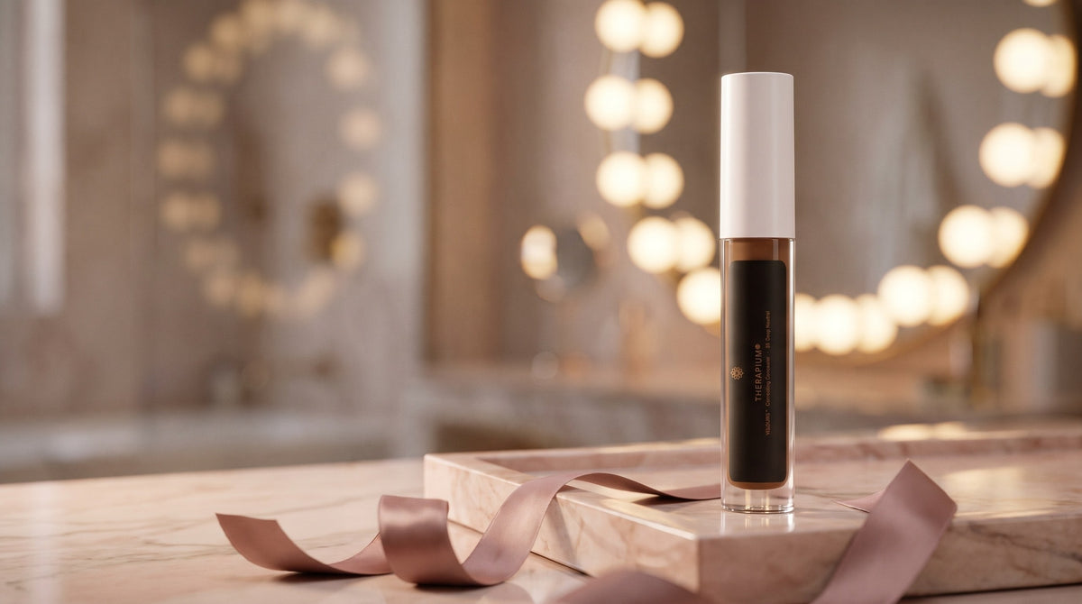 Therapium VELOURIS™ Correcting Concealer — 35 Deep Neutral in a cinematic scene