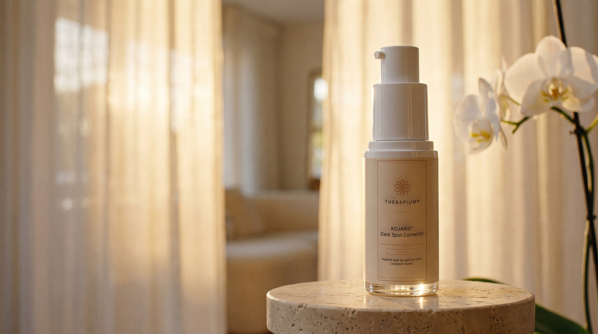 Therapium KOJARIS™ Dark Spot Corrector in a cinematic scene