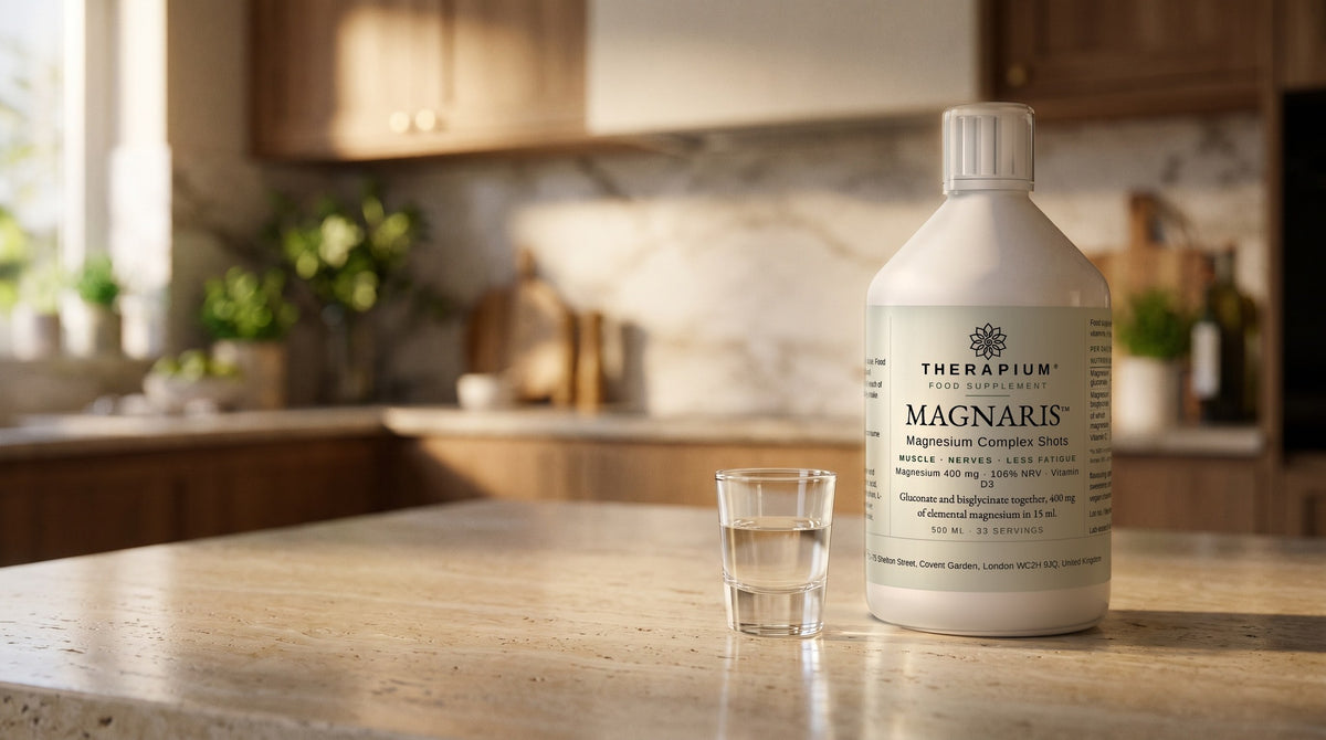 Therapium MAGNARIS™ Magnesium Complex Shots — 500 ml in a cinematic scene