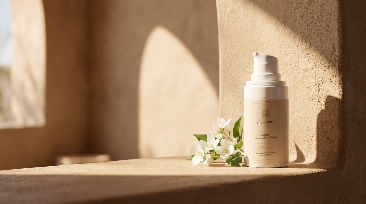 Therapium DIURNIS™ Moisturising Day Cream in a cinematic scene