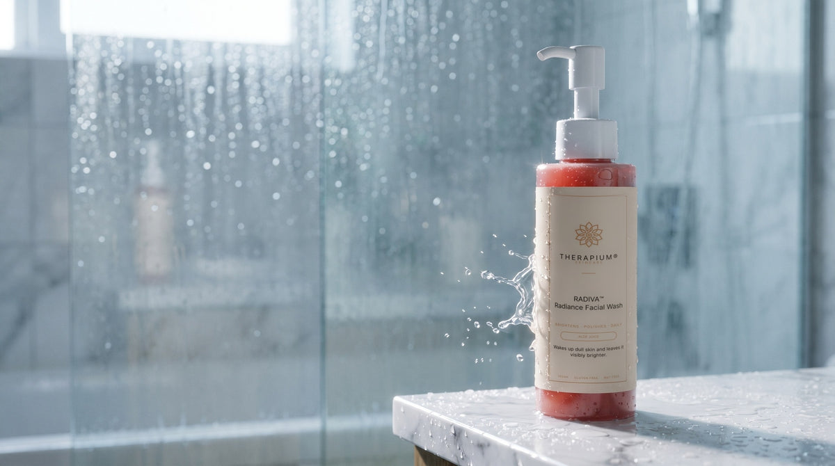 Therapium RADIVA™ Radiance Facial Wash in a cinematic scene