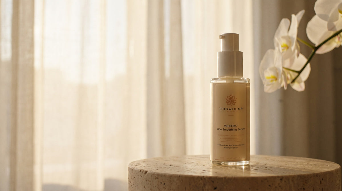 Therapium VESPERA™ Line Smoothing Serum in a cinematic scene