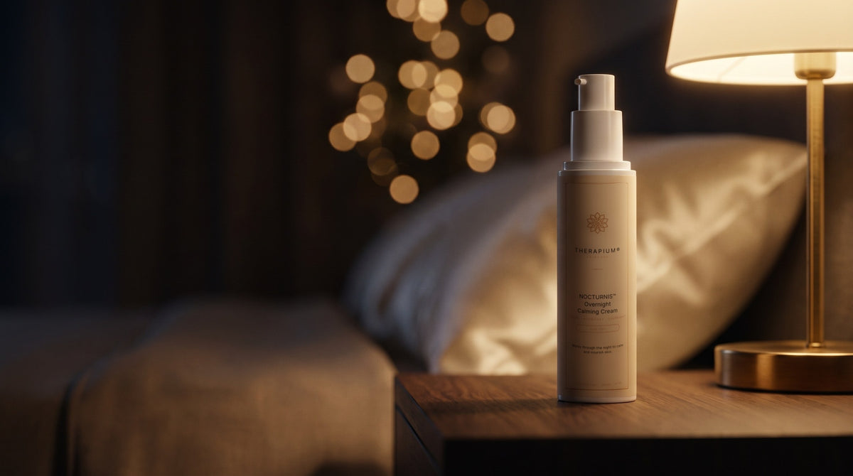 Therapium NOCTURNIS™ Overnight Calming Cream in a cinematic scene