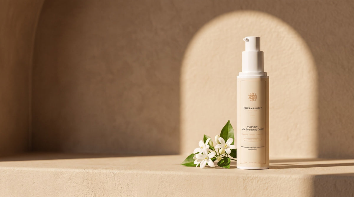 Therapium VESPERA™ Line Smoothing Cream in a cinematic scene