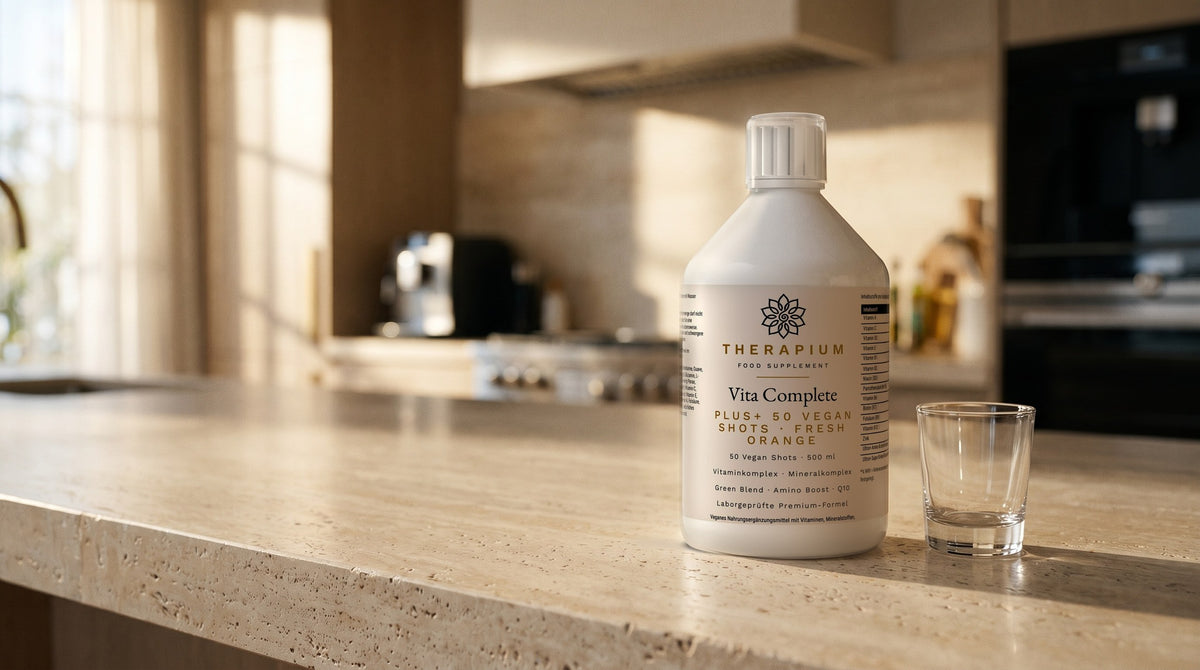 Therapium OMNIVIS™ Complete Daily Shots — 500 ml in a cinematic scene