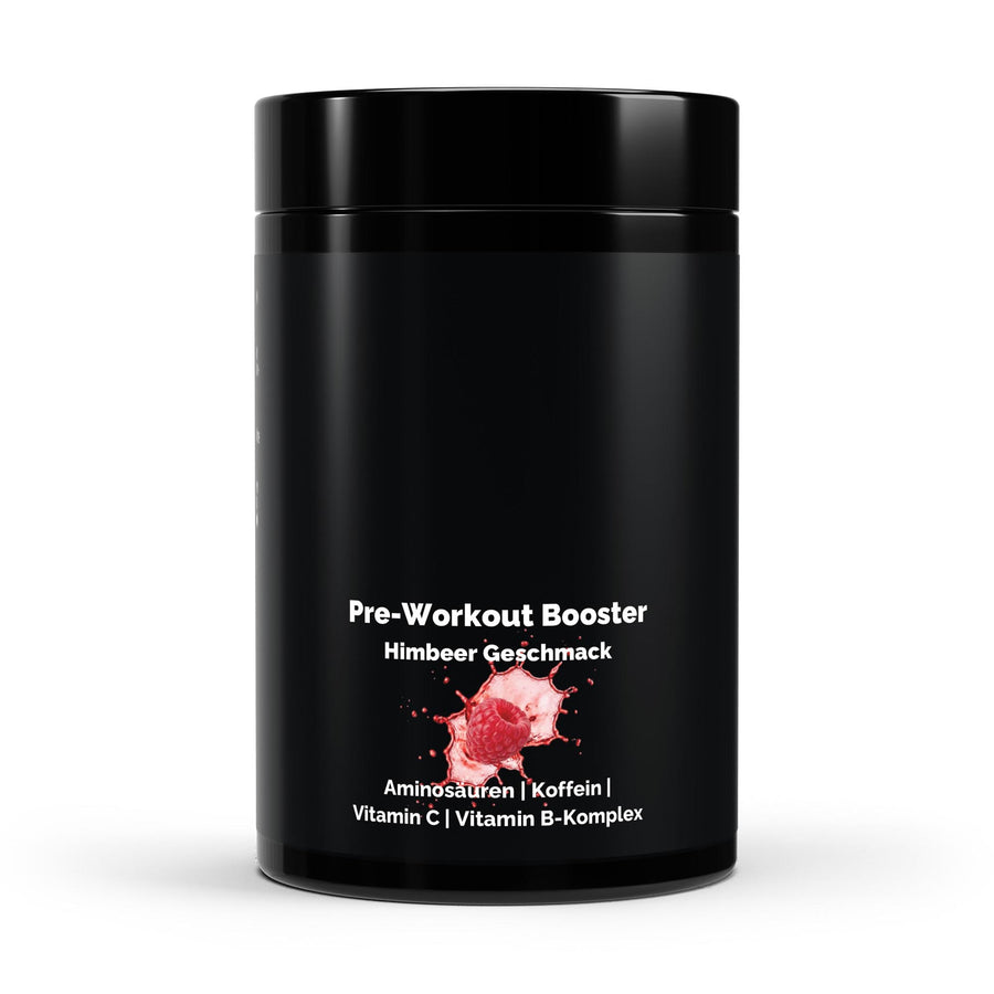 Therapium Pre-Workout Booster Raspberry, a 520 g tin of powder
