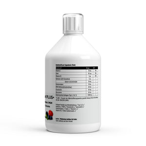 Collagen Support PLUS+ Shots — label with nutrition information