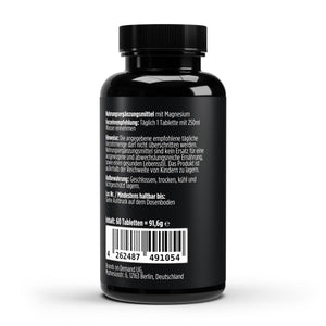 Therapium Magnesium 4-Fold Complex, a jar of 60 vegan tablets with four forms of magnesium
