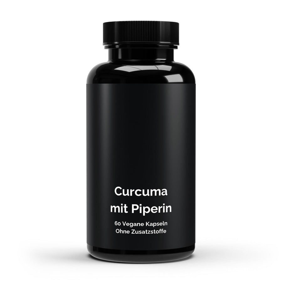 Therapium Turmeric with Piperine, a jar of 60 vegan capsules with whole turmeric root powder