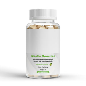 Therapium Creatine Gummies Apple, a jar of 90 gummies with creatine monohydrate
