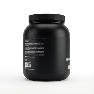 Premium Whey Protein Vanilla — label with ingredients and directions