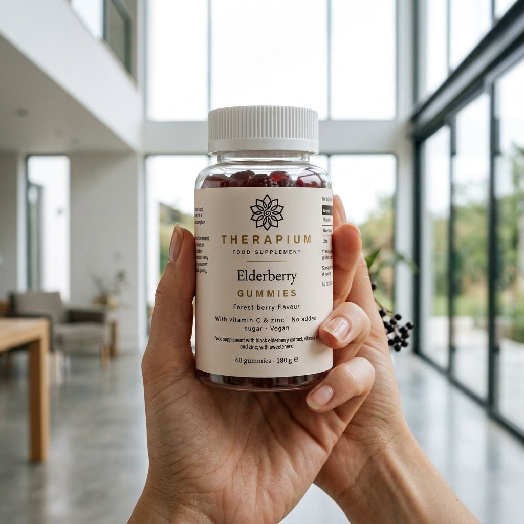 Therapium elderberry vitamin c zinc gummies 60 pcs — scene_b