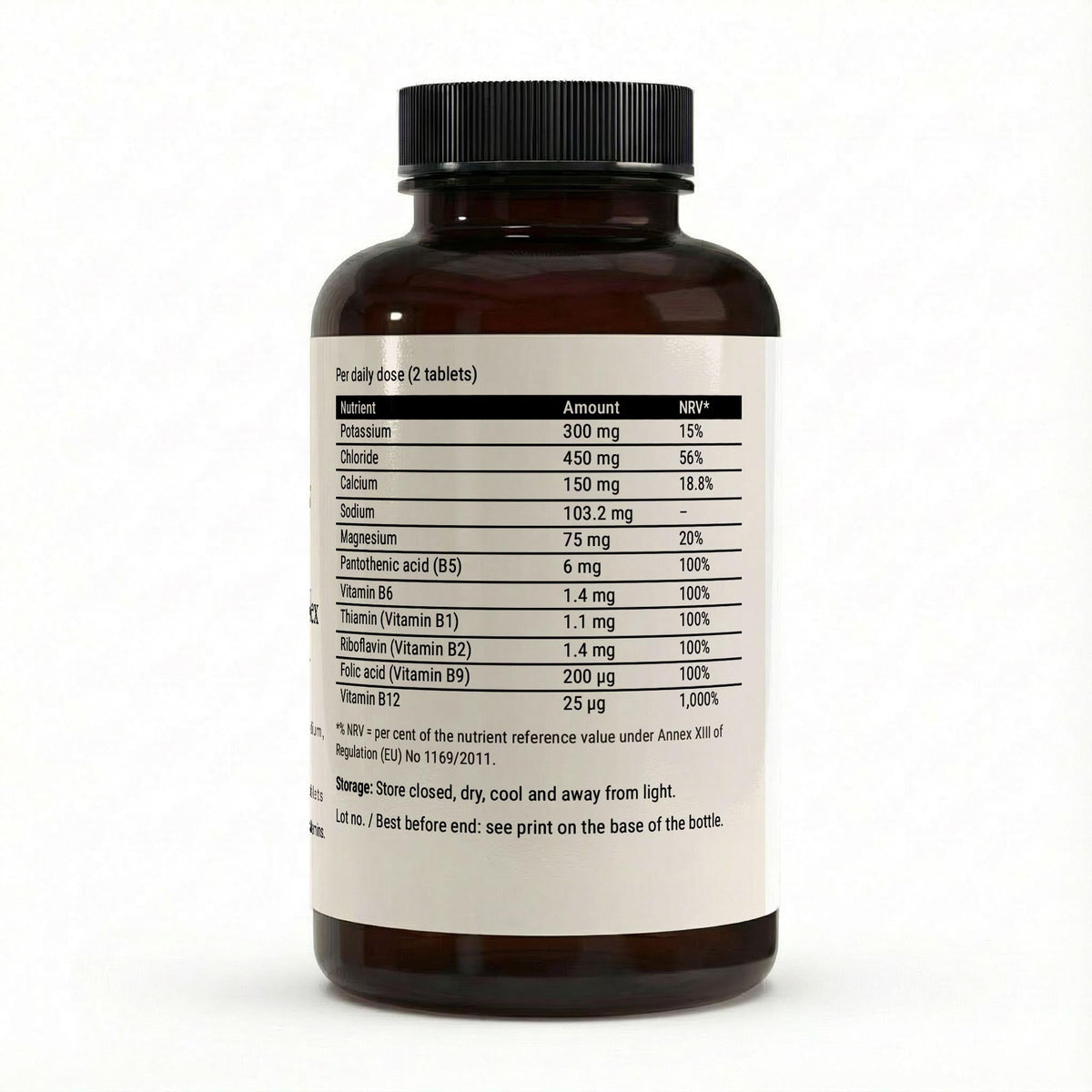 Therapium HYDRARIS Electrolyte Complex Tablets — label with the nutrient table