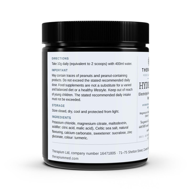 The label with the table of seven minerals and the ingredient list