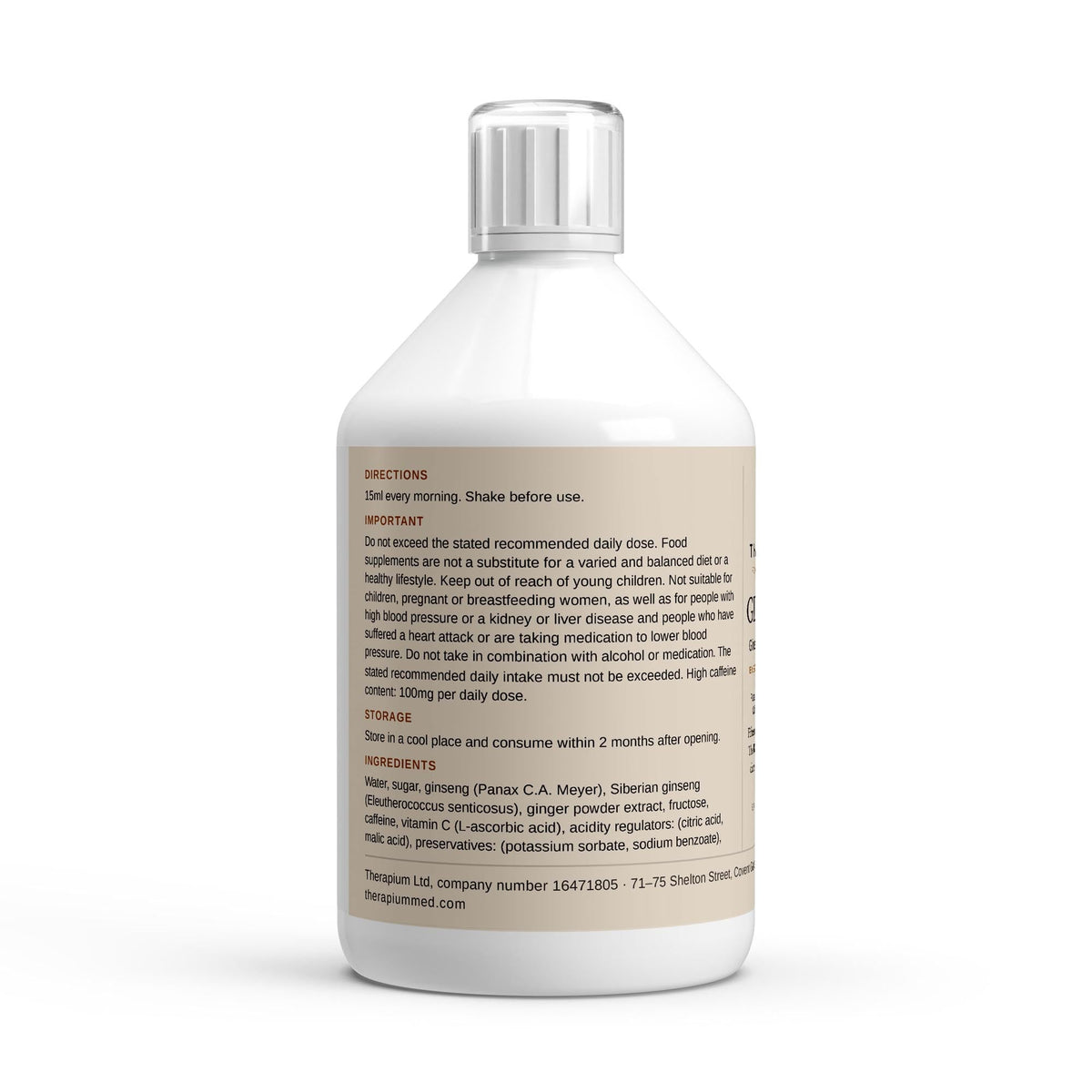 The bottle in use, 15 ml shot poured