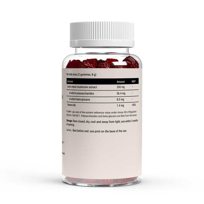 The label with the daily-dose table and the full ingredient list