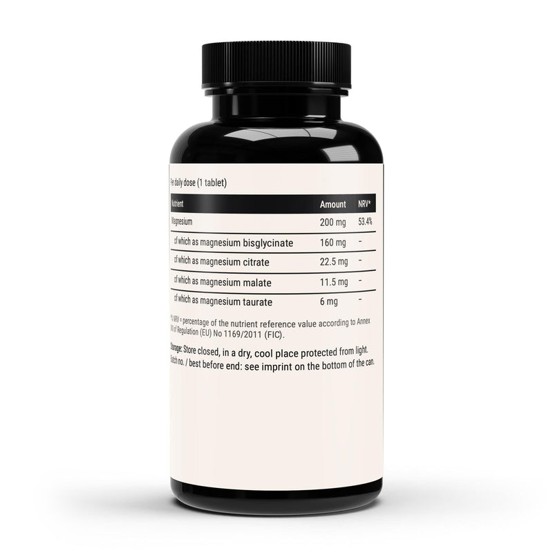 The label with the magnesium table and the four salts