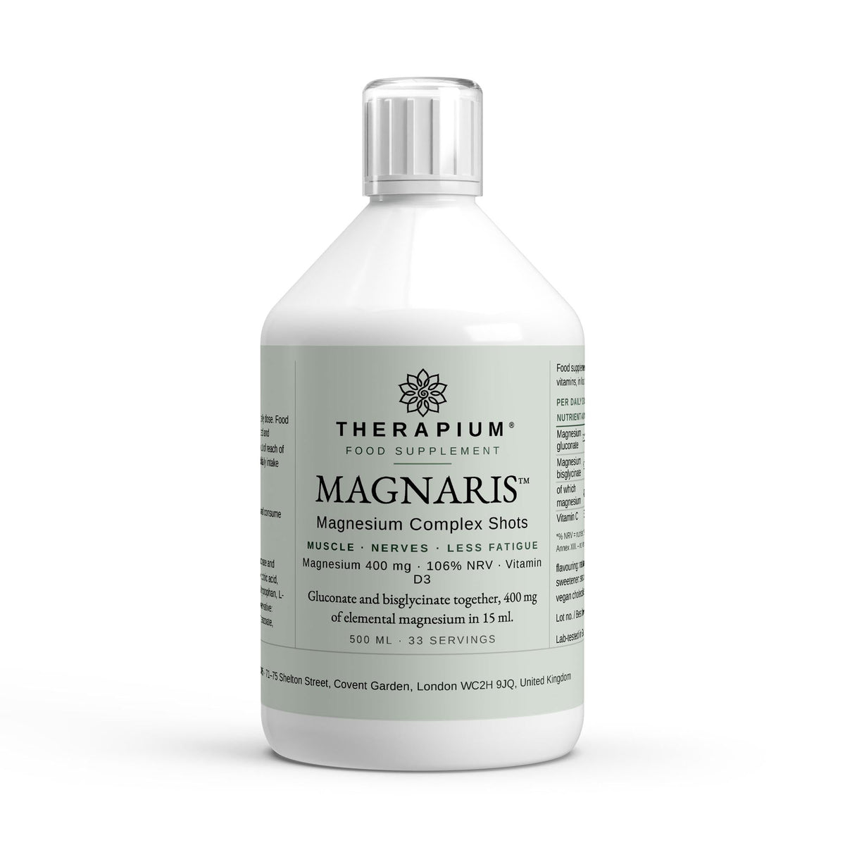 MAGNARIS Magnesium Complex Shots bottle, 500 ml, studio shot