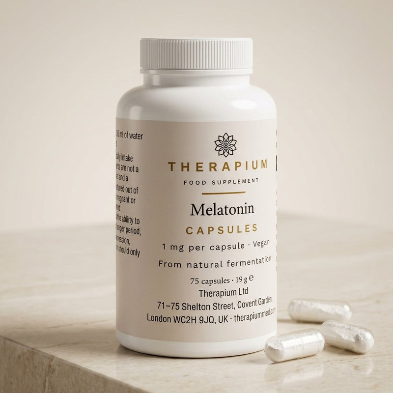 The label with the melatonin line and the warnings